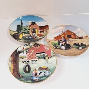 Zolan Limited Edition Set of 3‎ Little Farmhands and Cuddly Companion Plates